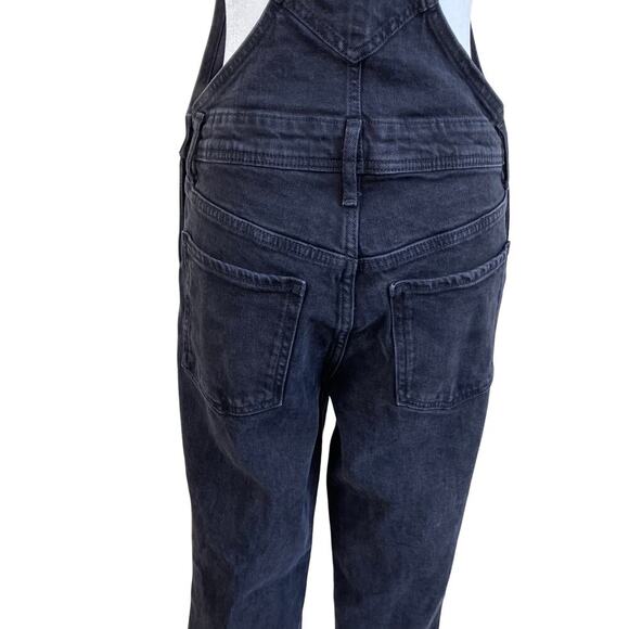 Old Navy Sz 4 OG Straight Black Washed Ripped Jean Overalls Stretchy Mom Jean - Picture 9 of 16